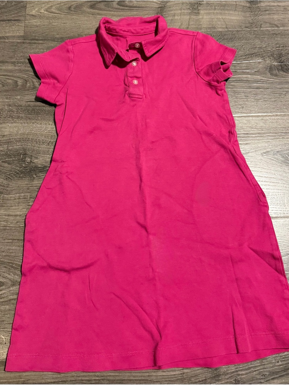 Primary Girls 6/7 Polo Dress in Bright Pink
